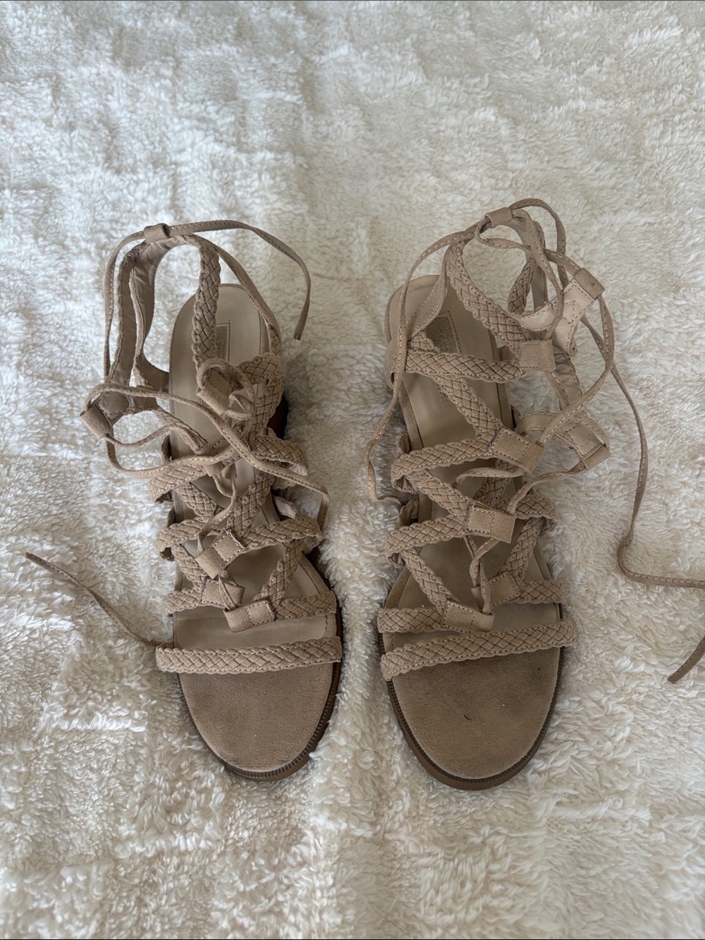 Forever 21 Lace-Up Braided Wedge Heels – Size 8.5